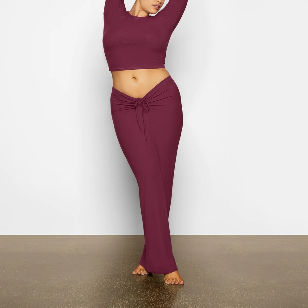 Skims wine color soft lounge crop top